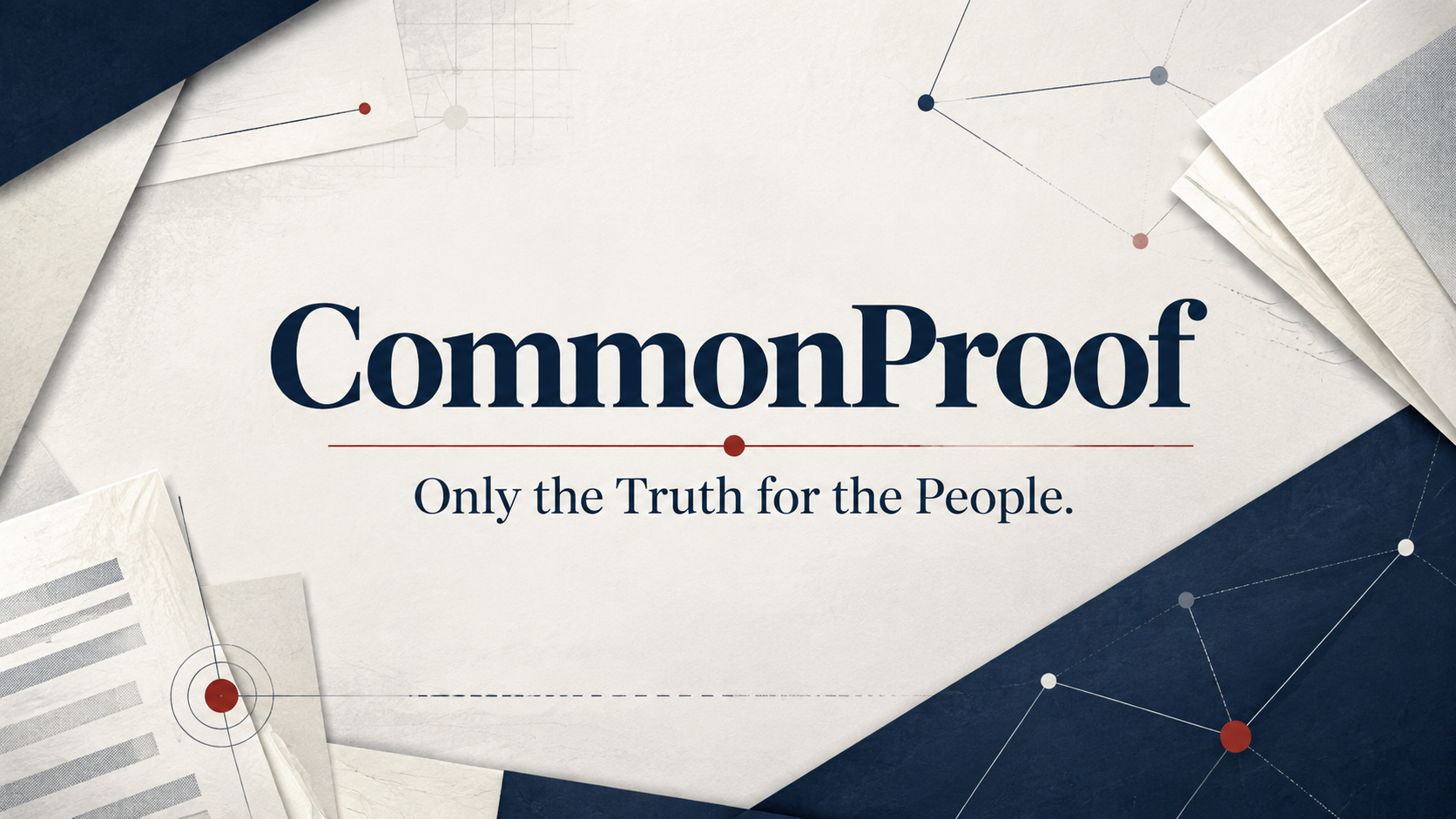Abstract editorial illustration representing public evidence, documents, and verified sources